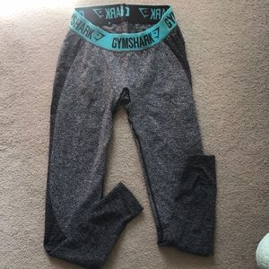 GYMSHARK Grey Legging w/ Teal Band